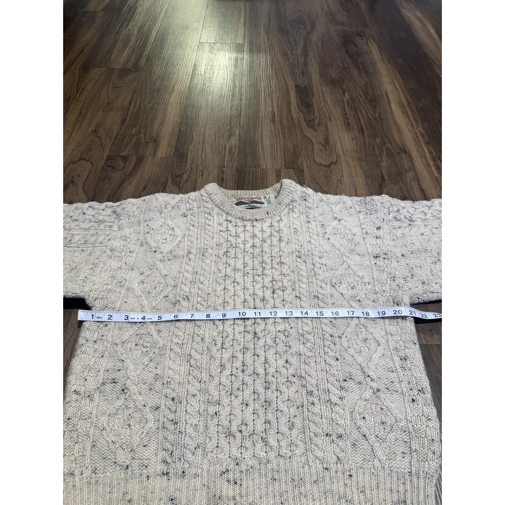 Men's Cable Knit Cardigan Sweater - Cream Speckle - Picture 5 of 6